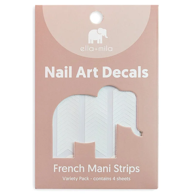 nail polish ledger black-ella+mila -  Nail Art Decal - French Mani Strips