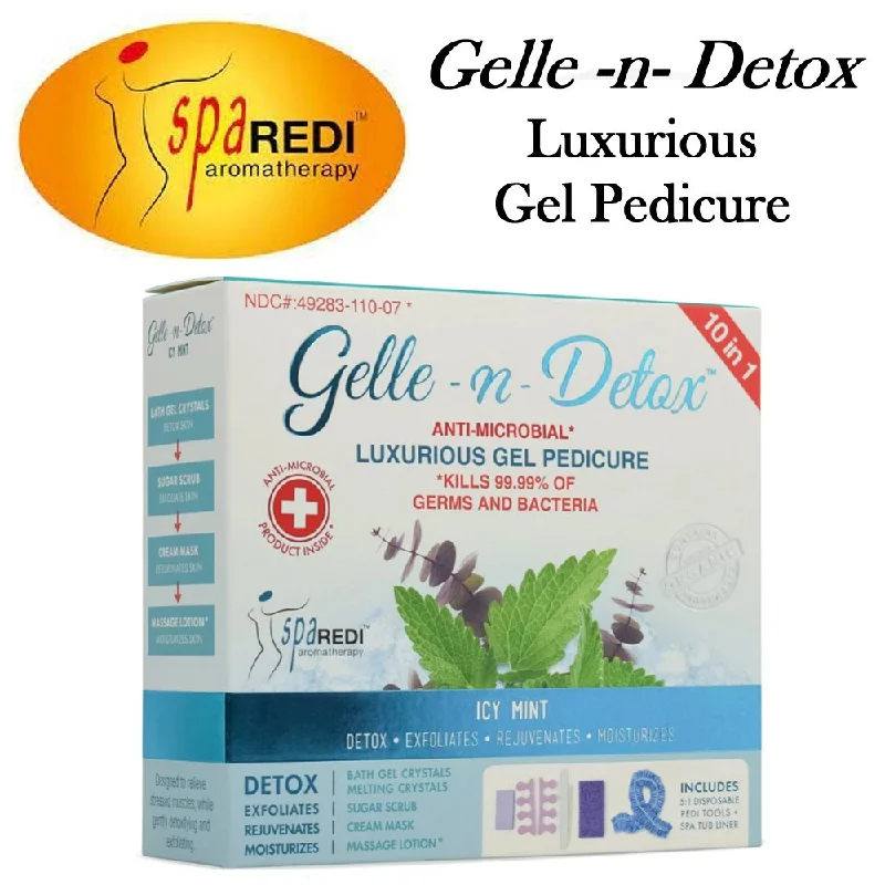 nail repair with overlay-coat polish-Spa Redi Gelle-n-Detox Luxurious 10-in-1 Gel Pedicure Kit, Icy Mint