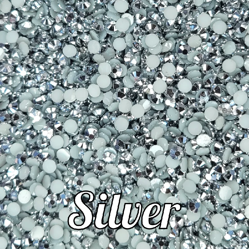 Nail rhinestone dash shine-Silver Resin Rhinestones