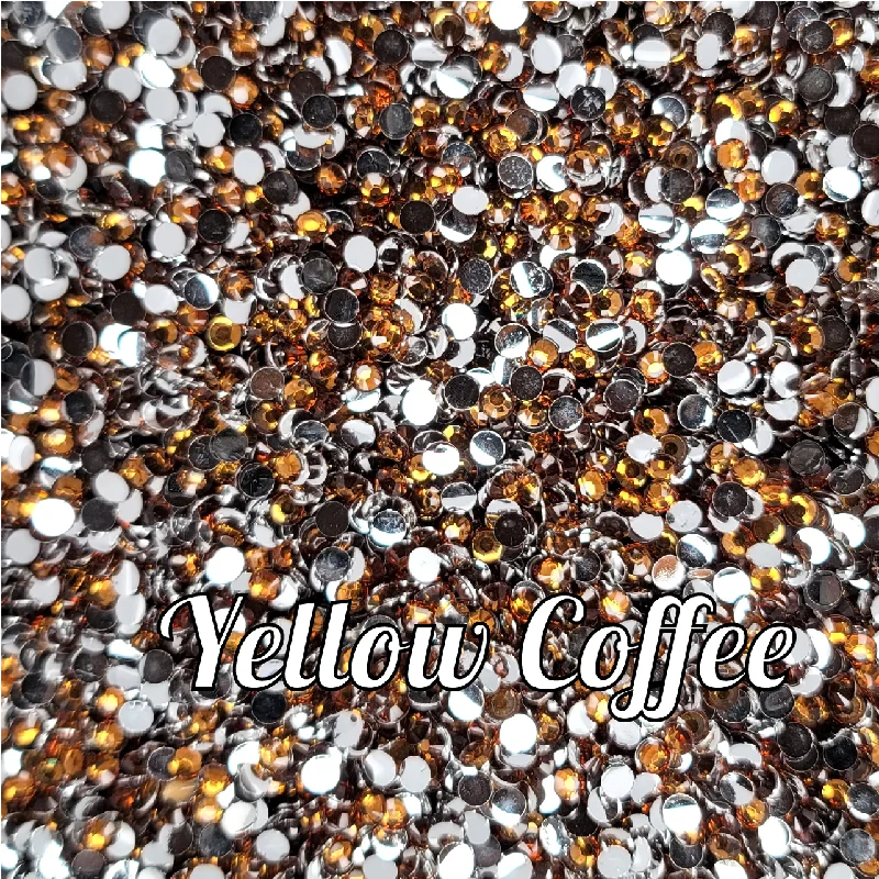 Nail rhinestone dusk edge-Yellow Coffee Resin Rhinestones