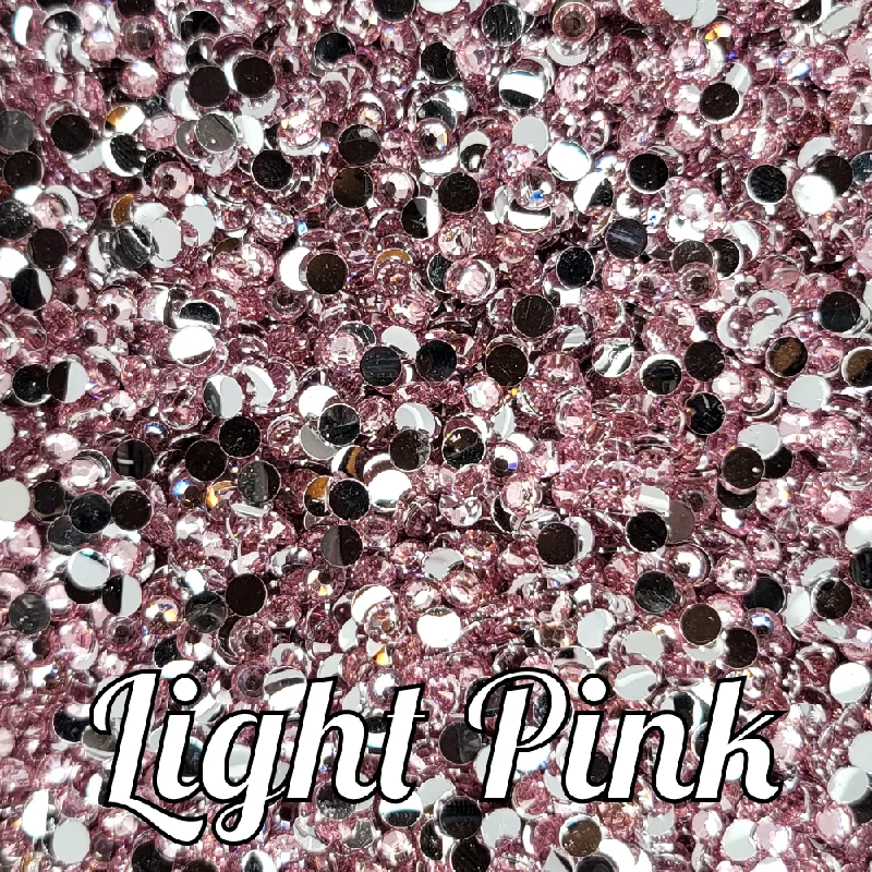 Nail rhinestone tag designs-Light Pink Resin Rhinestones