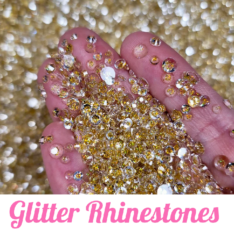 Nail rhinestone peak tips-Glitter Resin Rhinestone Scoops