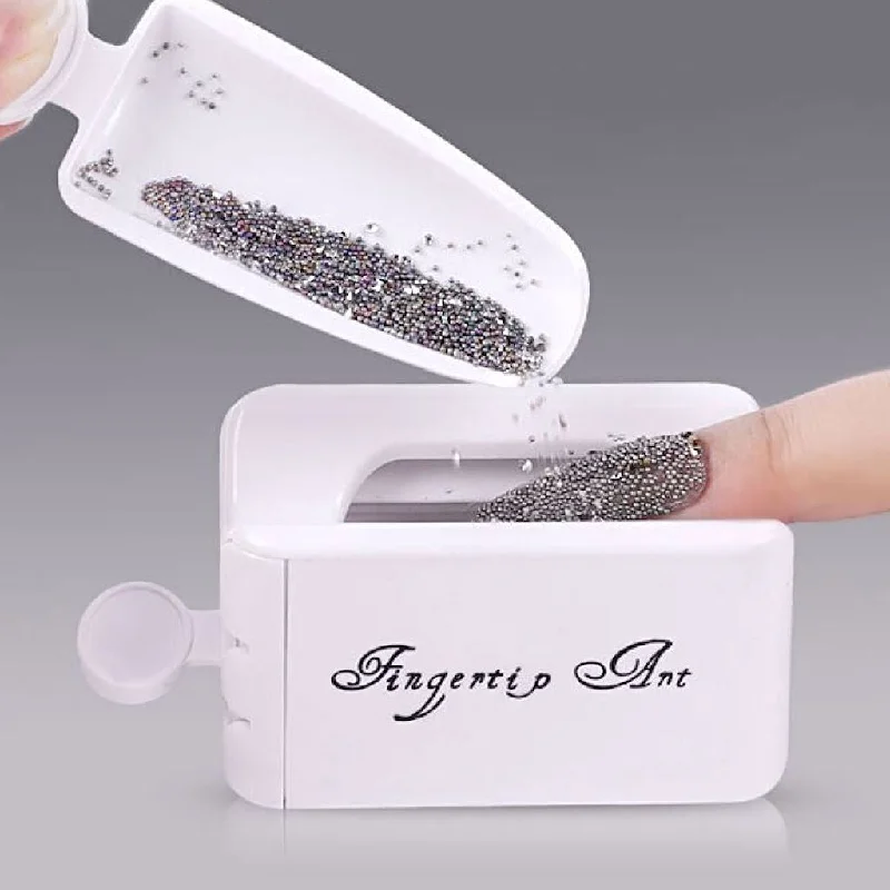 Nail rhinestone tint mixes-Nail Art Powder Pouring Tray with Funnel