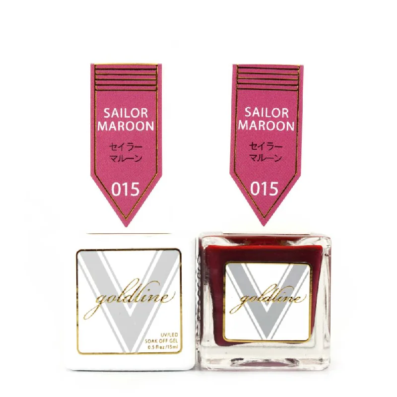 nail polish fountain jet-VETRO Gold Line Gel Polish - 015 Sailor Maroon