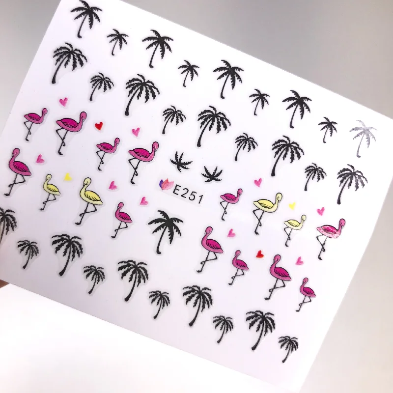 Nail art decoration pillow-Pink Flamingo Stickers