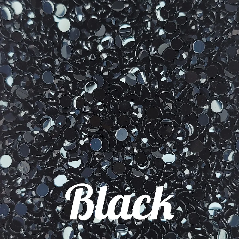 Nail rhinestone pen styles-Black Resin Rhinestones