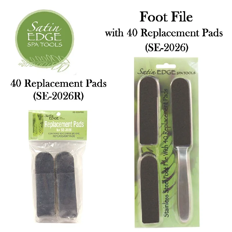 nail repair with fortifier-coat polish-Satin Edge Foot File with 40 Pads (SE2026) and Replacement Pads (SE2026R)