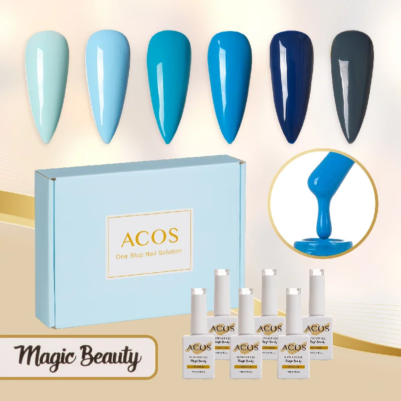 Nail art decoration tape-ACOS Gel Polish 6pcs Set (Blue Colour )