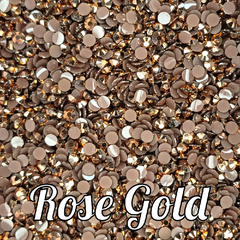 Nail rhinestone hush nails-Rose Gold Resin Rhinestones