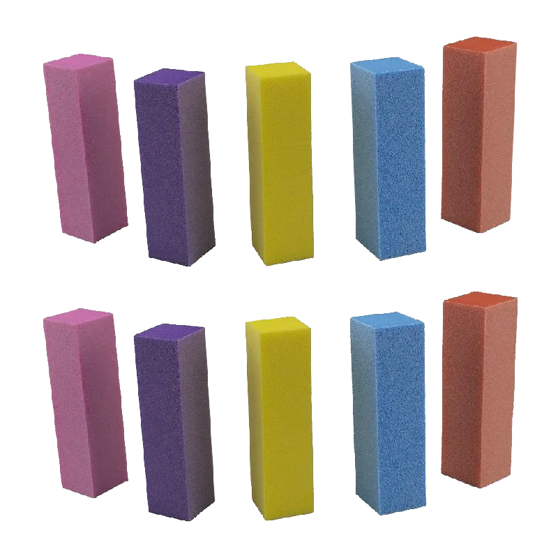 nail polish houndstooth bite-Yueton Pack Of 10 Buffing Sanding Buffer Block Files Pedicure Manicure Nail Art Tips Tool