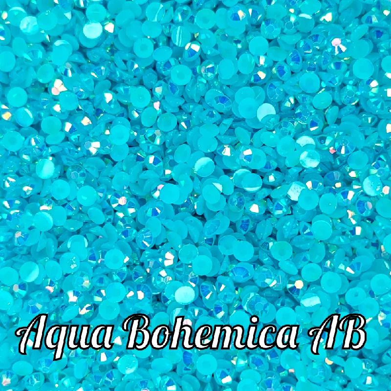 Nail rhinestone lore designs-Aqua AB Jelly Rhinestones