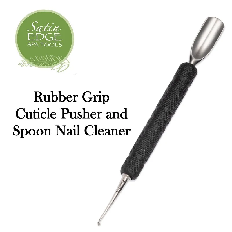 nail repair for nail repair advanced-use care kit-Satin Edge Rubber Grip Cuticle Pusher and Spoon Nail Cleaner (SE2091)