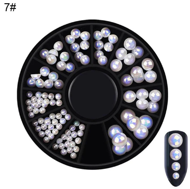 Nail rhinestone hush sparkle-Half Round Pearl Rhinestones #7