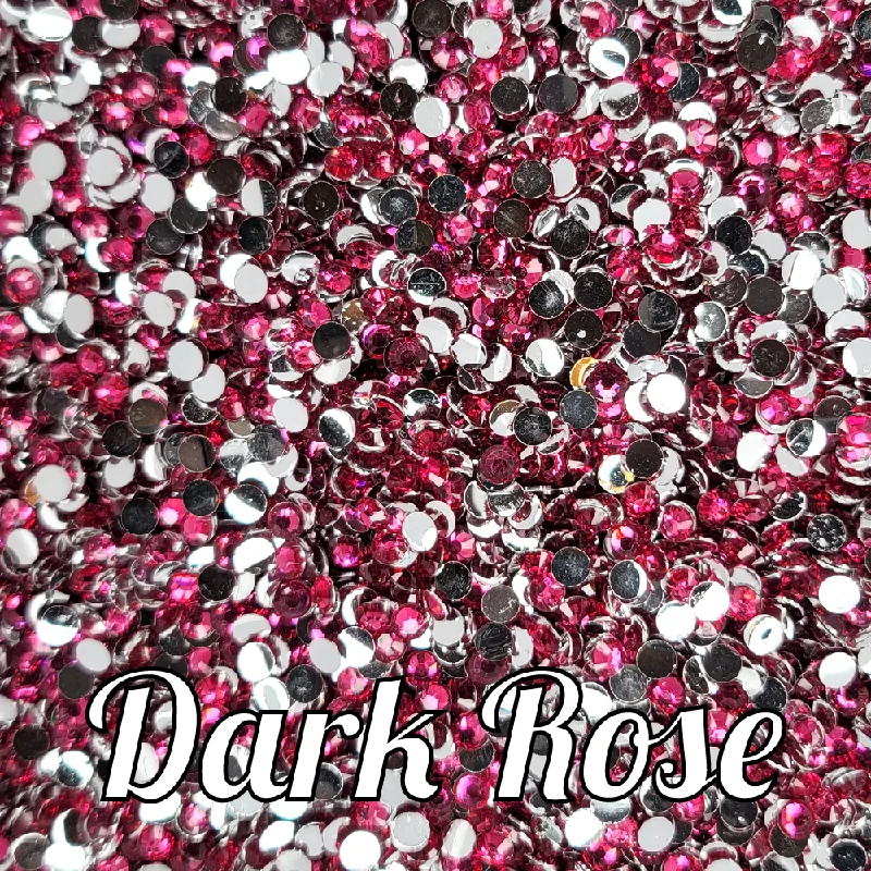 Nail rhinestone cue motifs-Dark Rose Resin Rhinestones