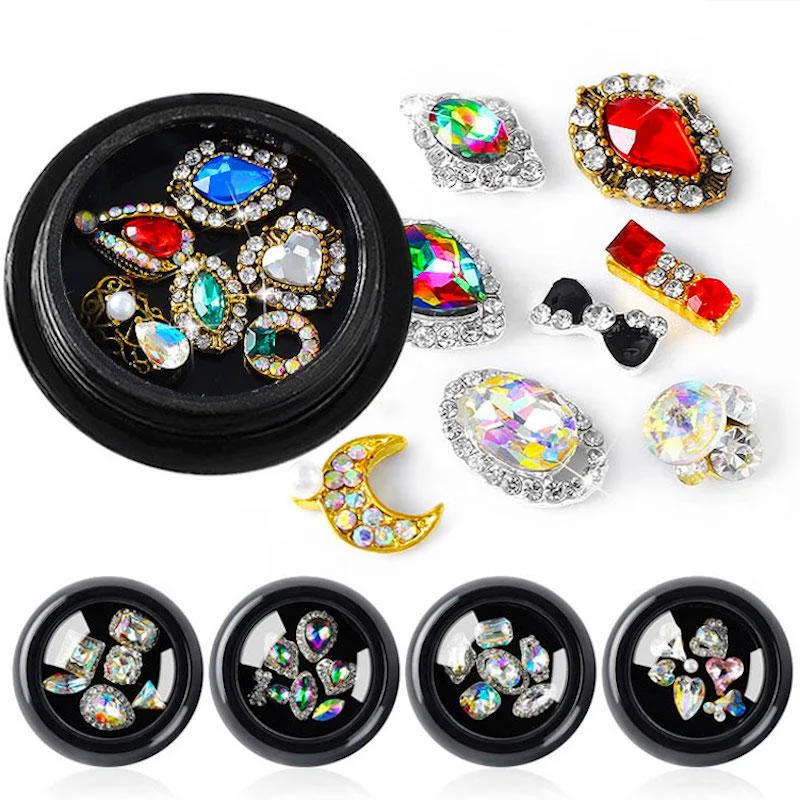 Nail rhinestone gauge options-Mixed 3D Nail Art Rhinestone Charms