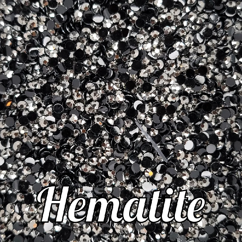 Nail rhinestone glide vibes-Hematite Resin Rhinestones