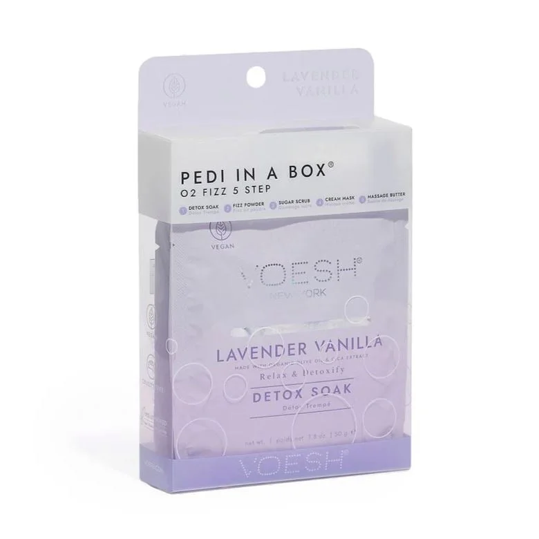 nail repair with soft-formula gel-Pedi-in-a-Box Lavender Vanilla- 5 Steps - Voesh