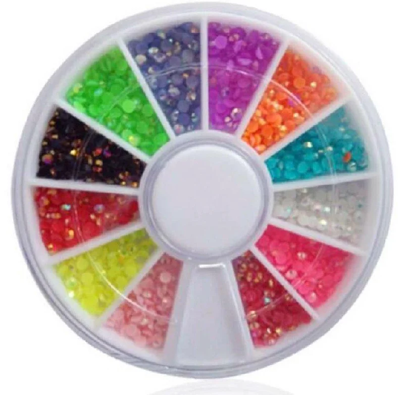 Nail rhinestone trim finds-Jelly AB Colour Rhinestone Wheel