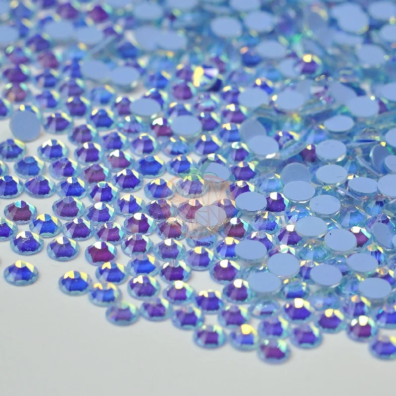 Nail rhinestone cut art-Luminous Blue Opal Glass Rhinestones