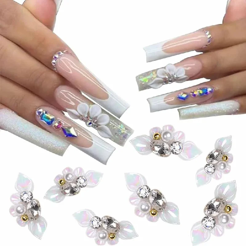 Nail rhinestone quirky finds-Aurora Side Flower Nail Art Charms 3D Acrylic Flowers 1pcs