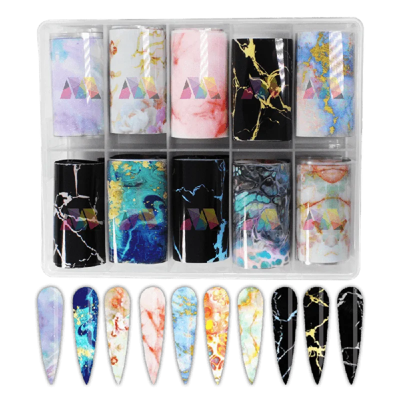 Nail art decoration bridge-Foil Case - Marble 01