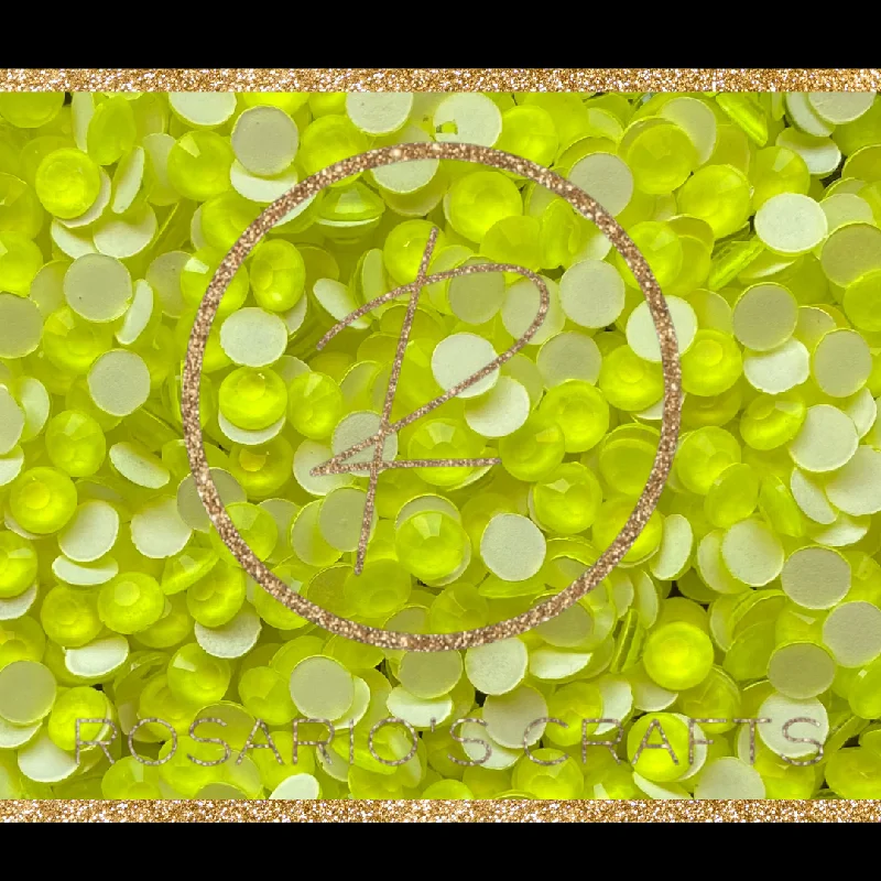 Nail rhinestone roam shine-NEON YELLOW  GLASS FLATBACK RHINESTONES