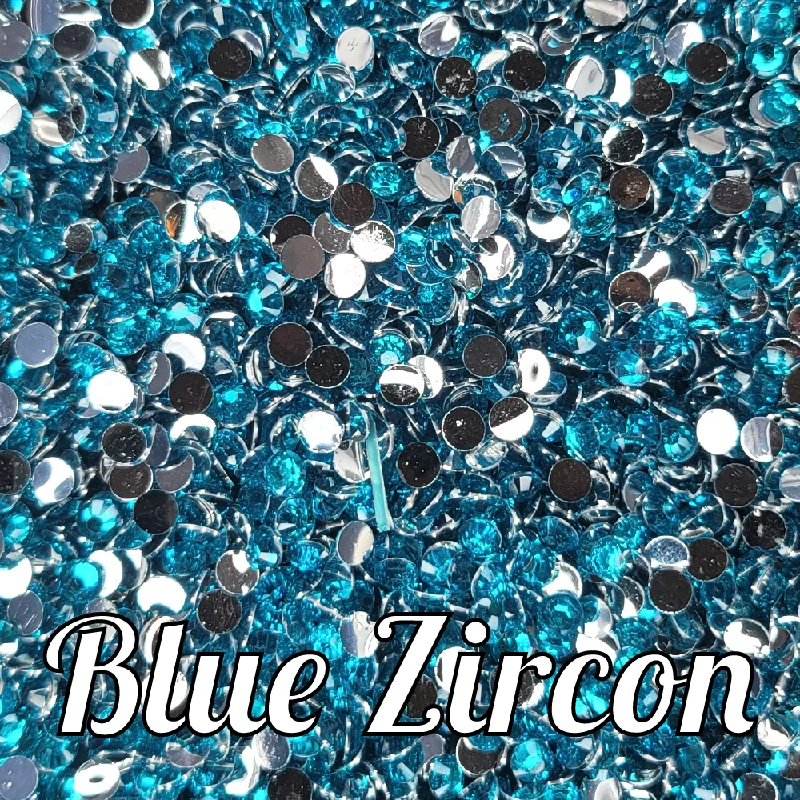 Nail rhinestone reel themes-Blue Zircon Resin Rhinestones