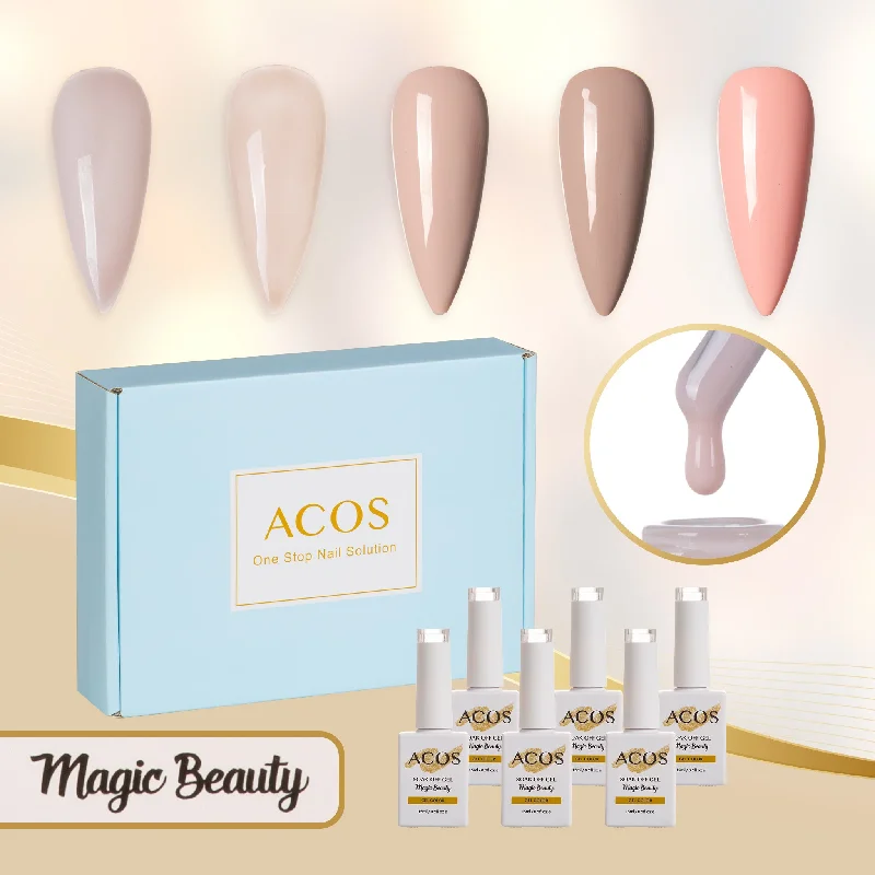 Nail art decoration theme song-ACOS Gel Polish 6pcs Set (Bare In Nude )