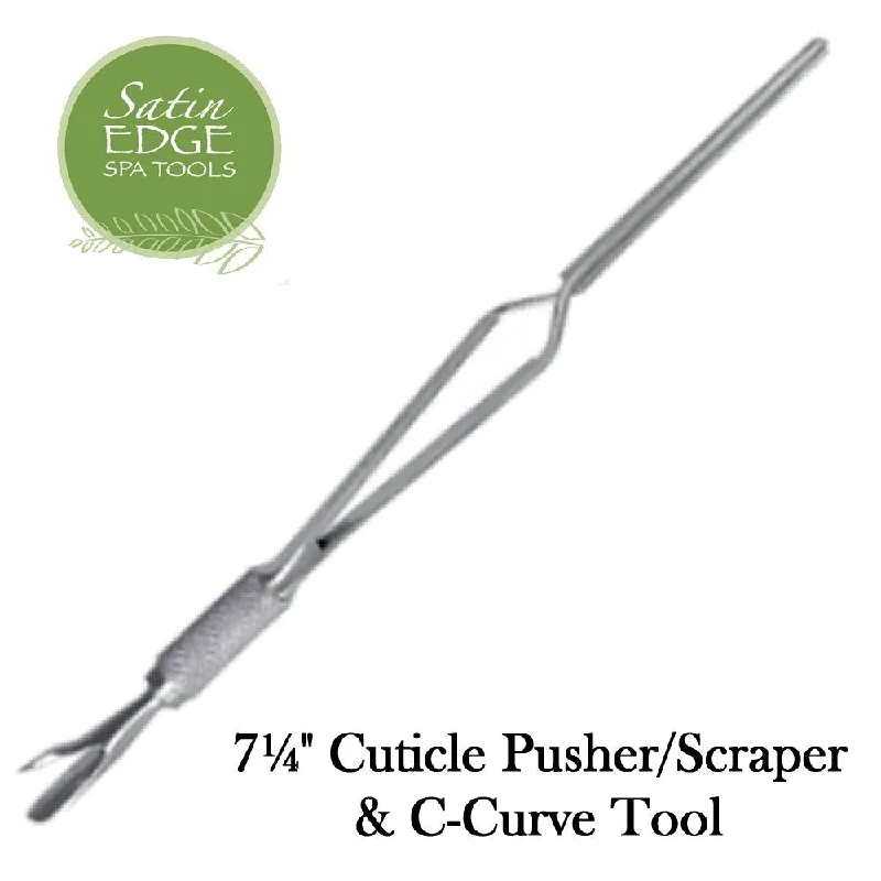 nail repair for nail repair permanent-use care kit-Satin Edge 7¼" Cuticle Pusher/Scraper & C-Curve Tool (SE2138)