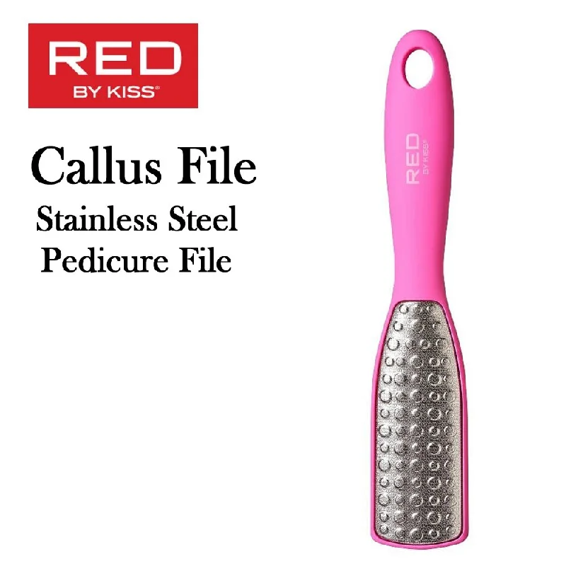 nail repair with strengthening-rich gel-RED by KISS Stainless Steel Pedicure File, (FF17)