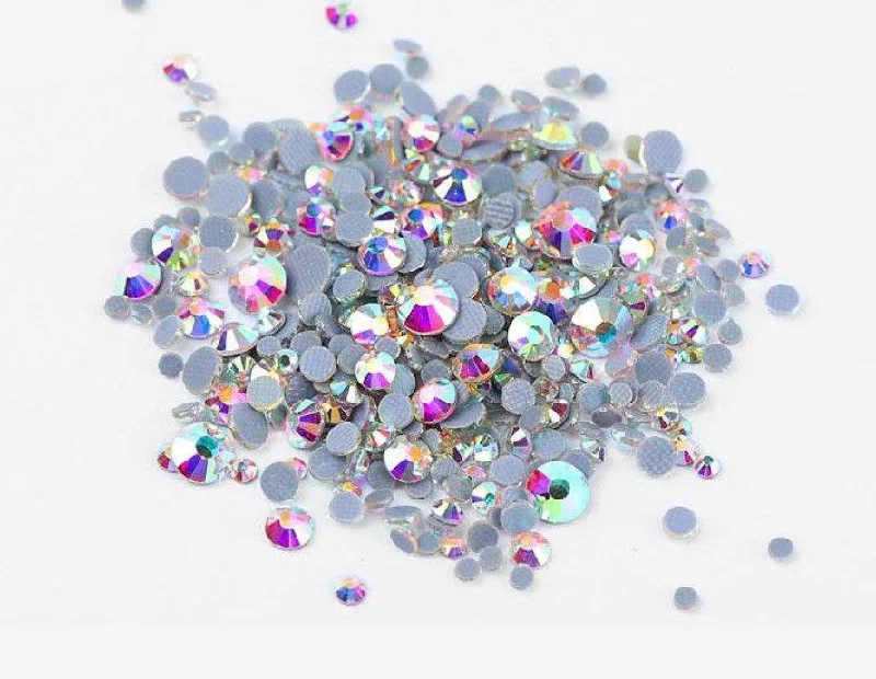 Nail rhinestone haste shipping-No 8 Multi sized bulk bag 1440pc Rhinestones