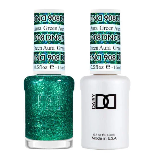 nail polish cloak shadow-DND - 908 Green Aura - Gel Nail Polish Matching Duo