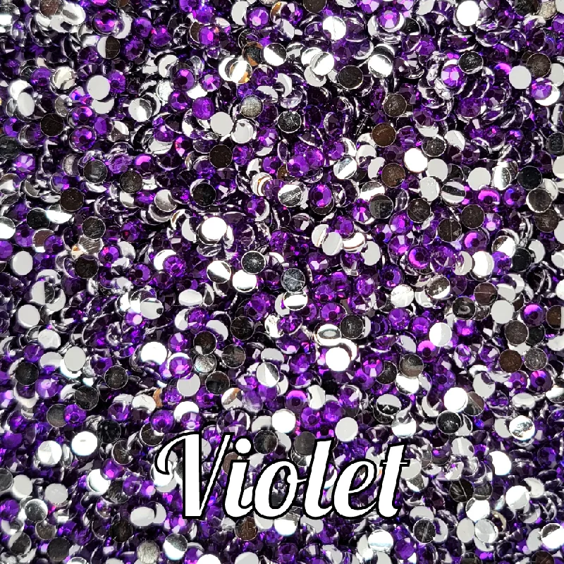 Nail rhinestone riff nails-Violet Resin Rhinestones