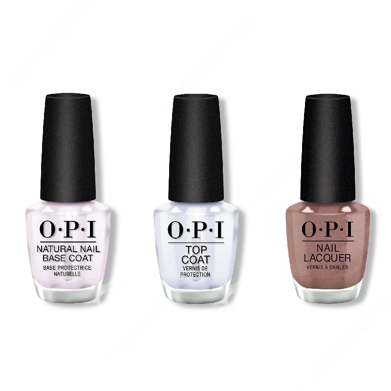 nail polish grove shade-OPI - Nail Lacquer Combo - Base, Top & Gingerbread Man Can 0.5 oz - #HRM06