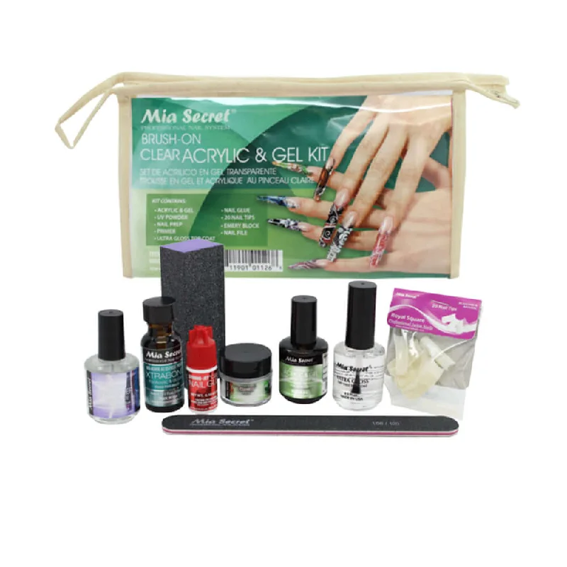 Nail art decoration cascading-Brush-On Clear Acrylic & Gel Kit