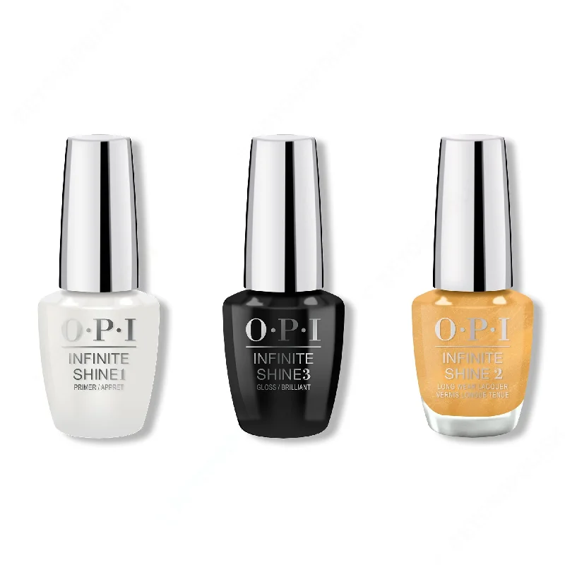 nail polish cottage charm-OPI - Infinite Shine Combo - Base, Top & This Gold Sleighs Me - #HRM40