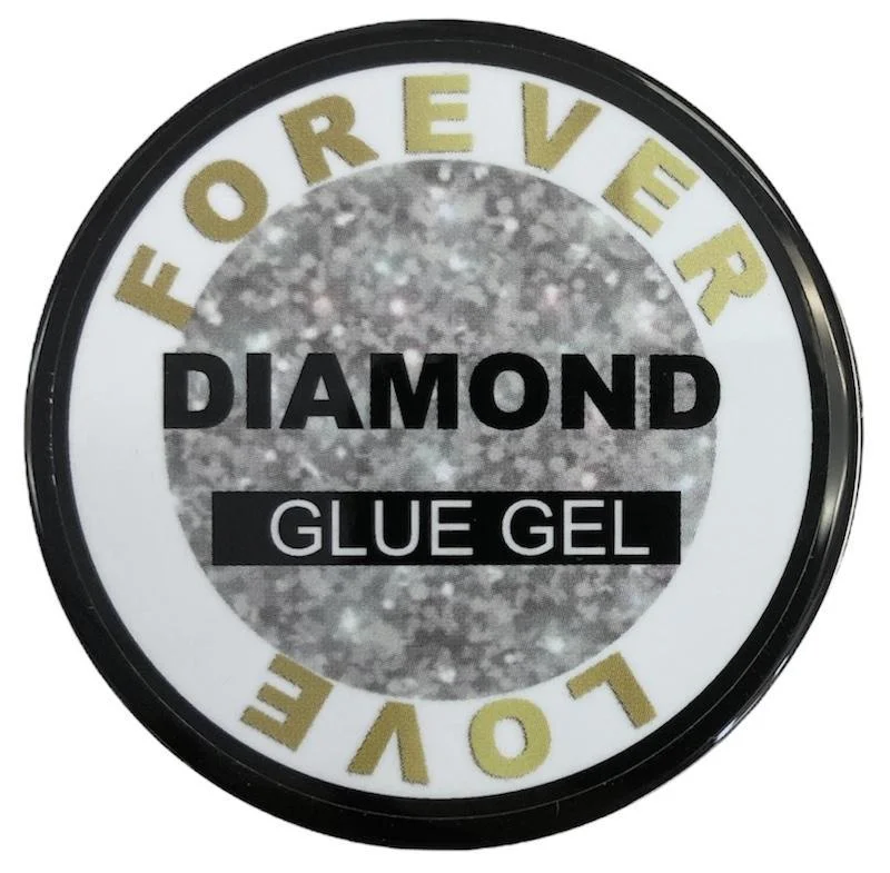 Nail rhinestone trim ends-Glue Gel Jar 15g - Forever Love Nail Art Rhinestone Super Diamond Glue Gel Adhesive Resin