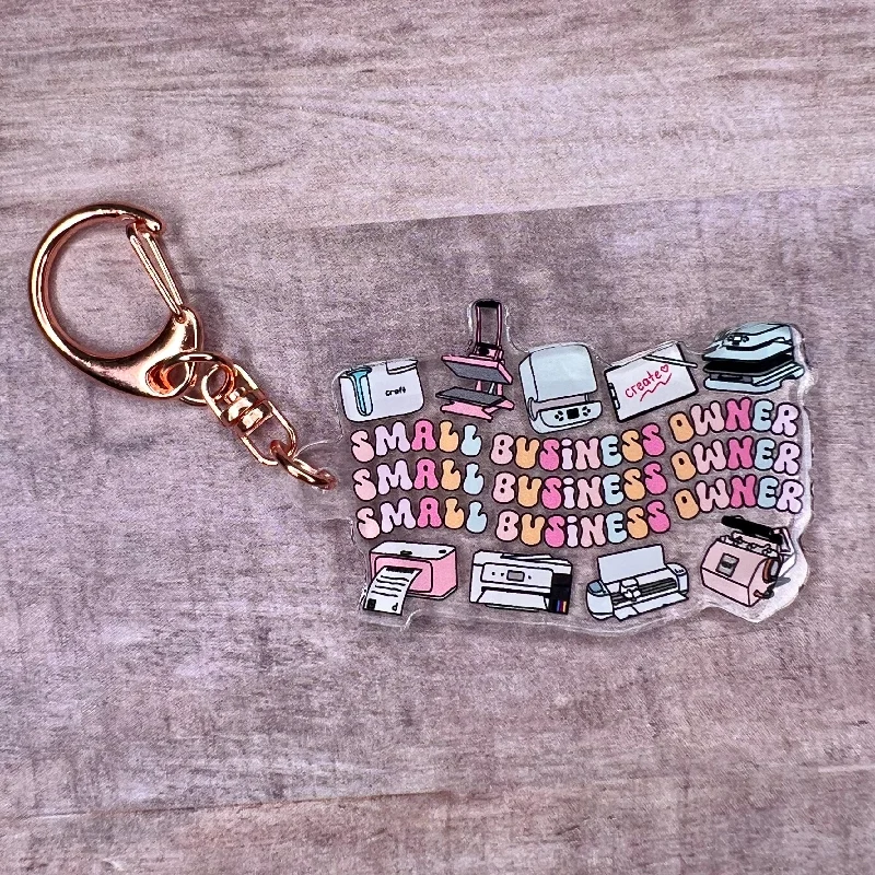 Nail rhinestone brisk delivery-Small Business Owner Keychain