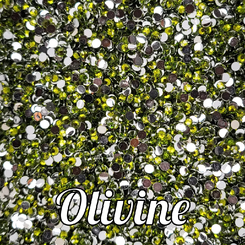 Nail rhinestone sway tones-Olivine Resin Rhinestones