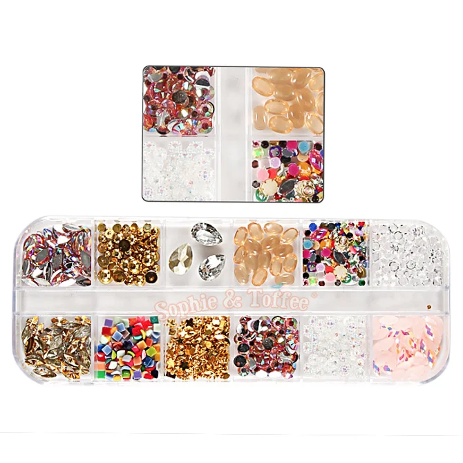 Nail rhinestone pure options-Nail Art Charms Embellishments Assortment Resin Fillers