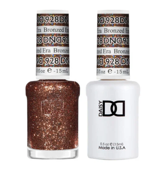 nail polish hood shade-DND - 928 Bronzed Era - Gel Nail Polish Matching Duo