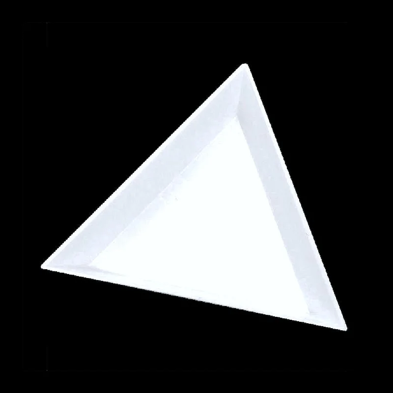 Nail rhinestone DIY flair-Plastic White Triangular Tray