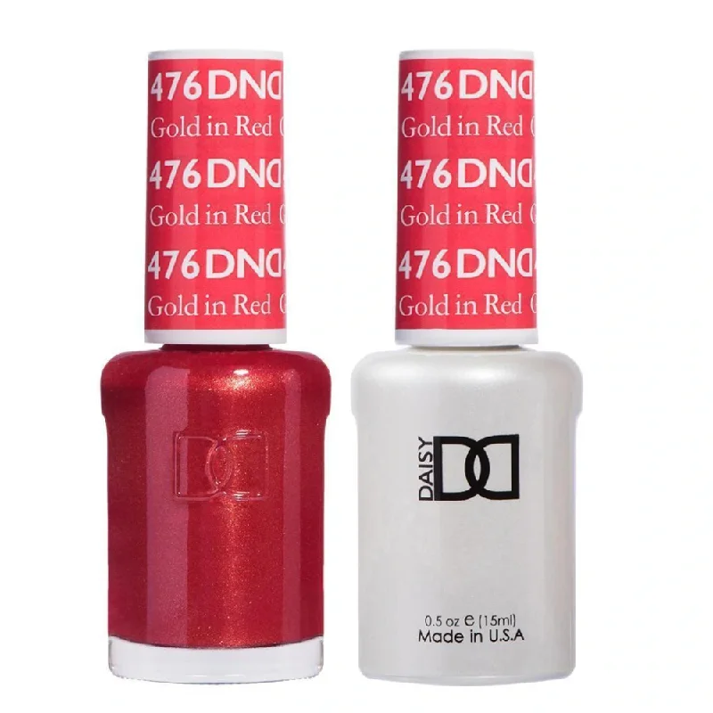 nail polish pub sign-DND / Gel Nail Polish Matching Duo - Gold In Red 476