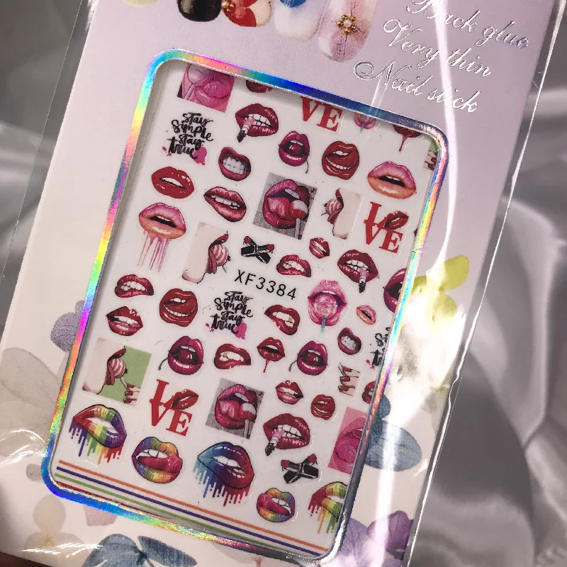 Nail art decoration aura-Valentine Lip Stickers