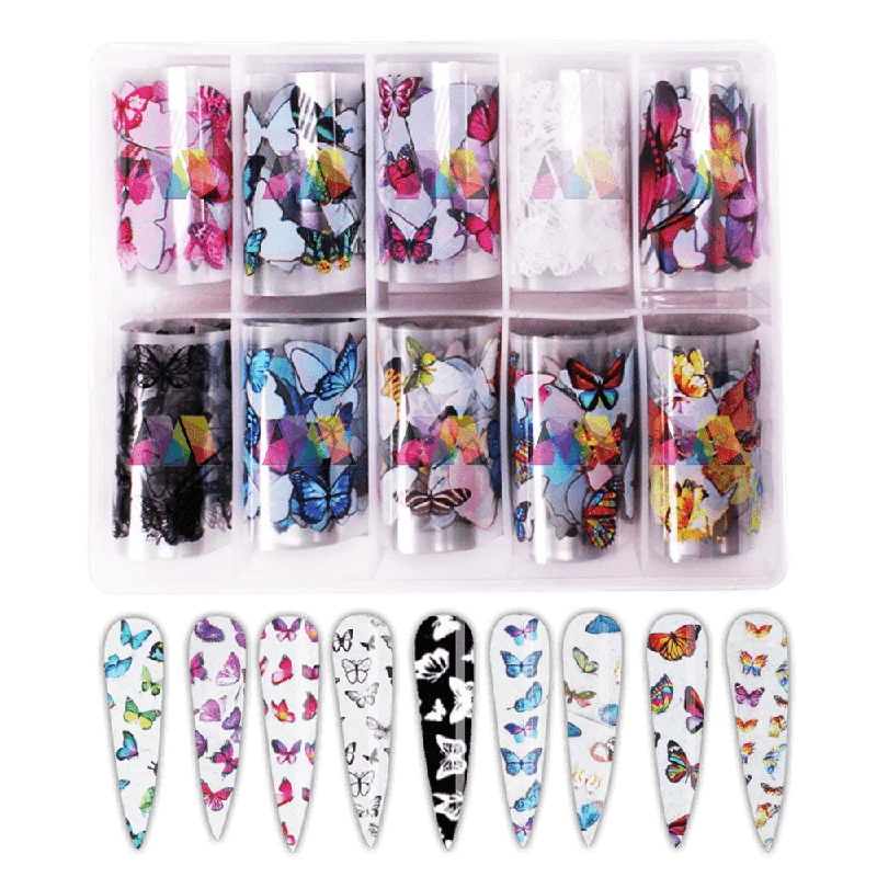 Nail art decoration collective-Foil Case - Butterflies 1