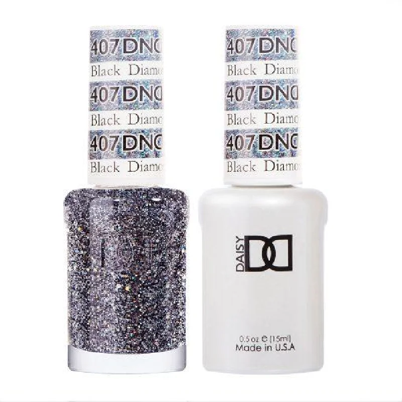 nail polish turret view-DND / Gel Nail Polish Matching Duo - Black Diamond Star 407