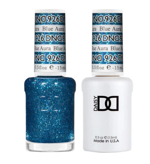 nail polish bow knot-DND - 926 Blue Aura - Gel Nail Polish Matching Duo