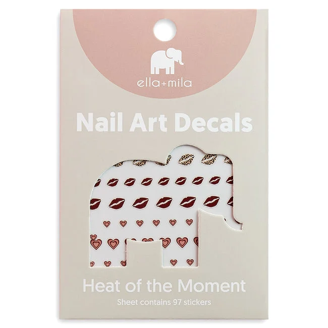 nail polish keep dark-ella+mila -  Nail Art Decal - Heat of the Moment - Lips and Heartbeat