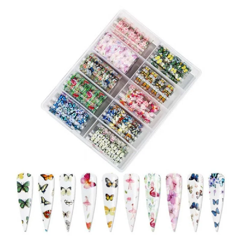 Nail art decoration community-Foil Case - Butterflies & Flamingos