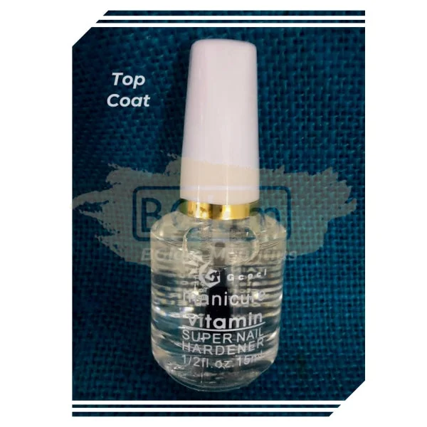 nail polish bucket fill-Manicure Vitamin Super Nail Hardener Top Coat 15ml